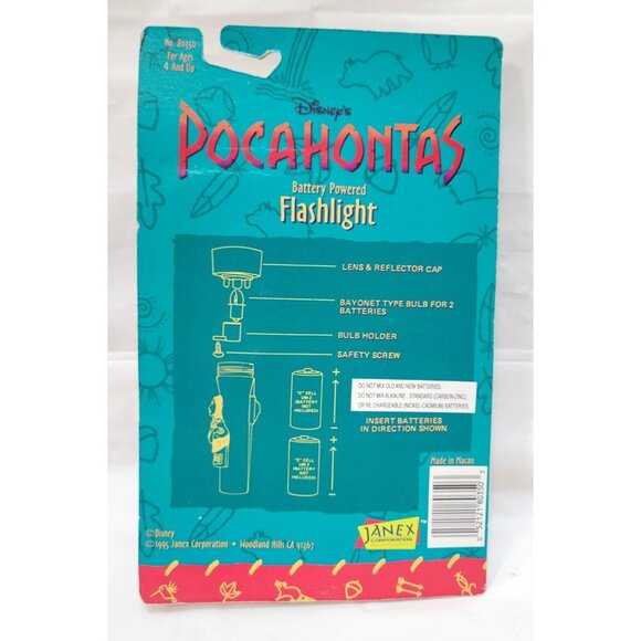 Disney Vintage 1995 Pocahontas Battery Powered Flashlight by Janex #80350 - Picture 6 of 6